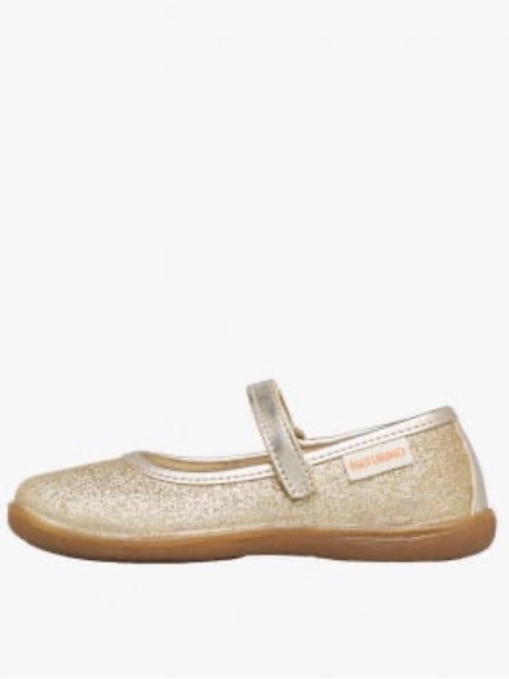 NWT NATURINO PAVIA 2 Glittered fabric ballerinas in Platinum Gold